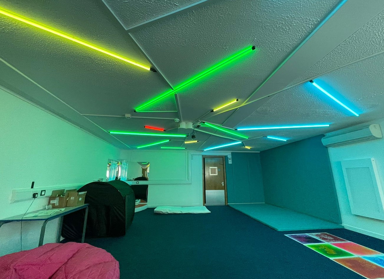 Sensory room ceiling- led wonder web Calming Sensory Room
