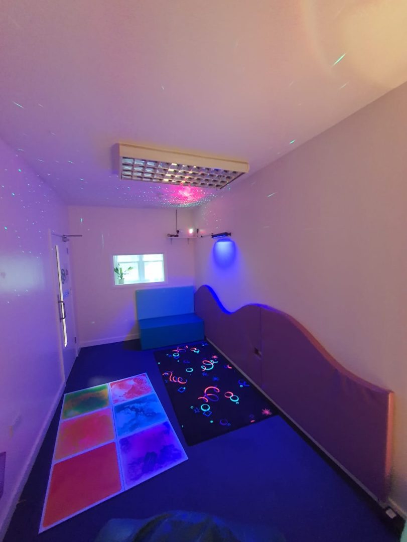 sensory room with floor mats