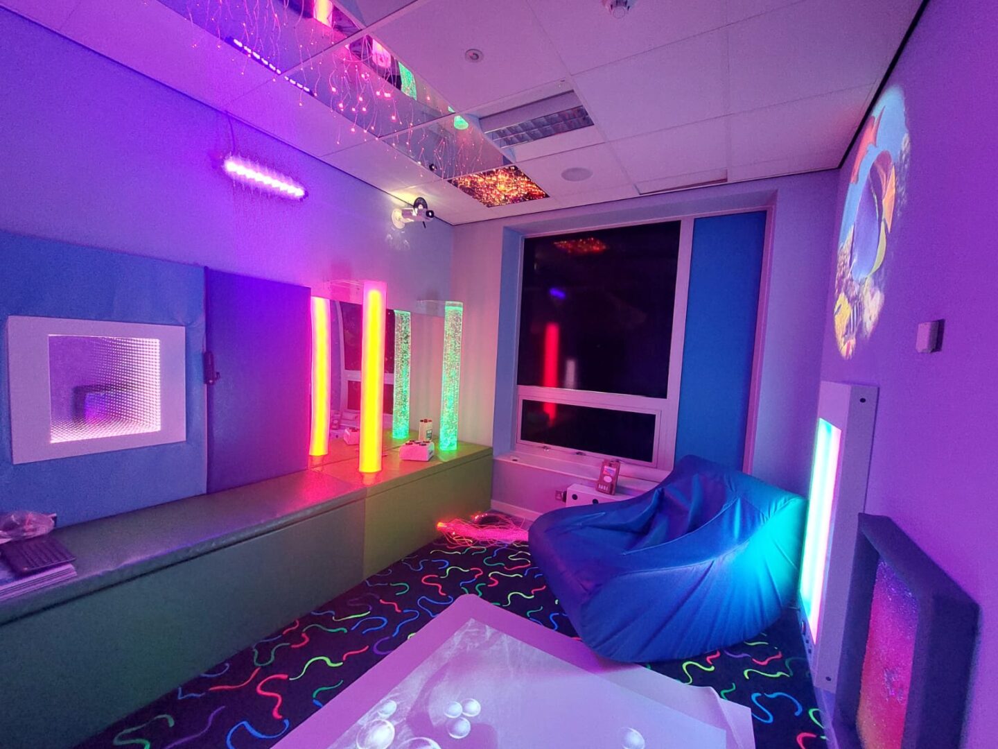 sensory room with massage