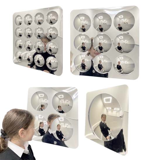 4 Piece Assorted Convex Mirrors - Image 2